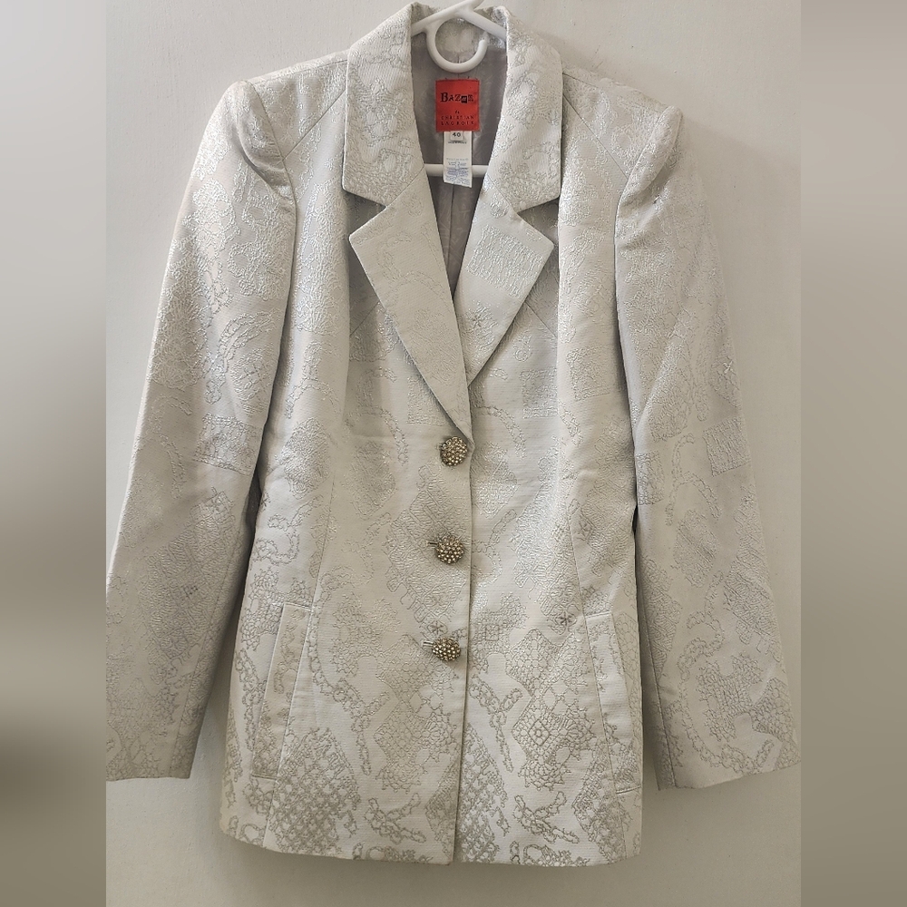 Bazar De Christian Lacroix Women's Cream Blazer, Size 40, Made In France.